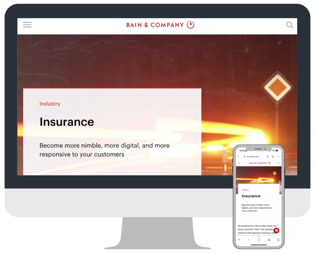 bain consulting insurance digital marketing