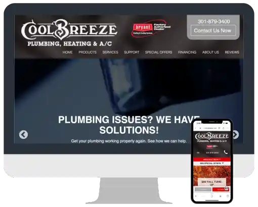 cool breeze plumbing heating ac website