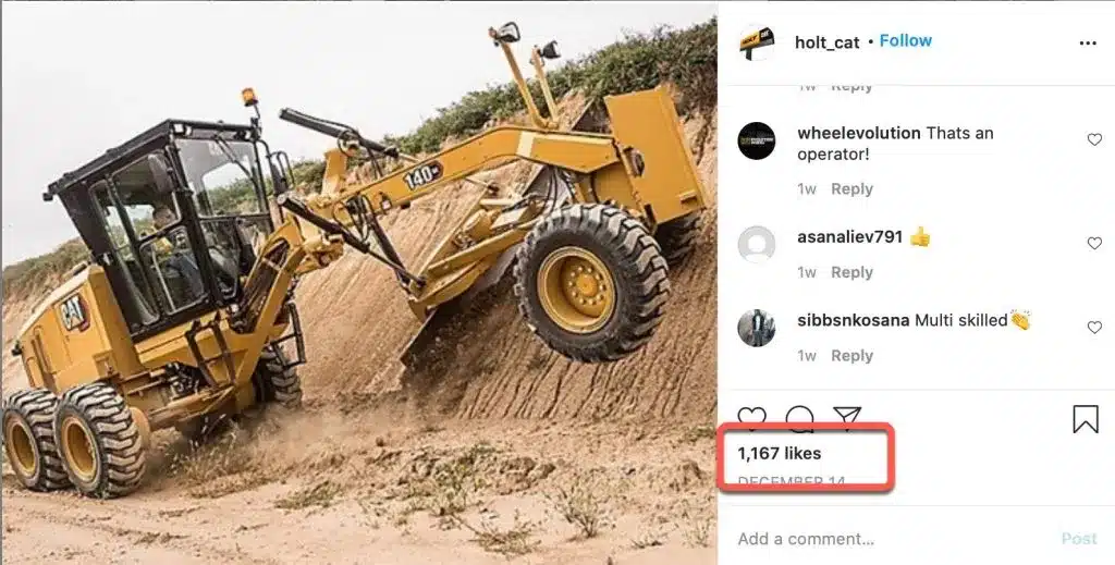 holt cat construction social media