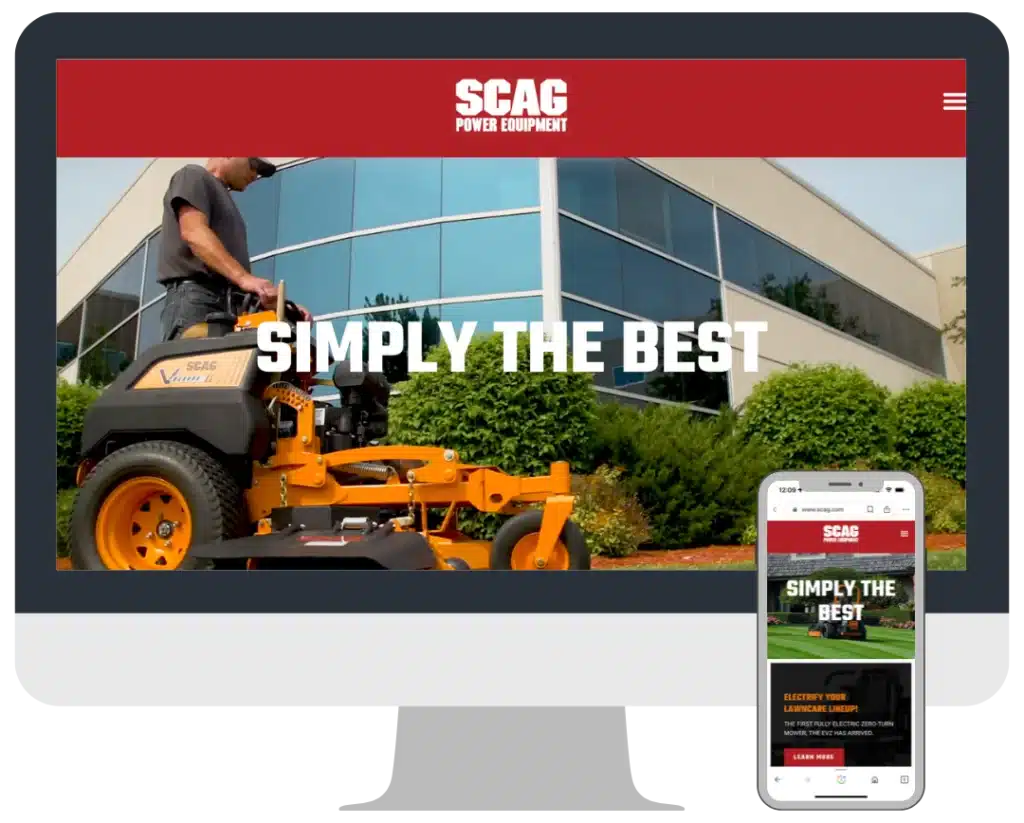 scag power equipment website design