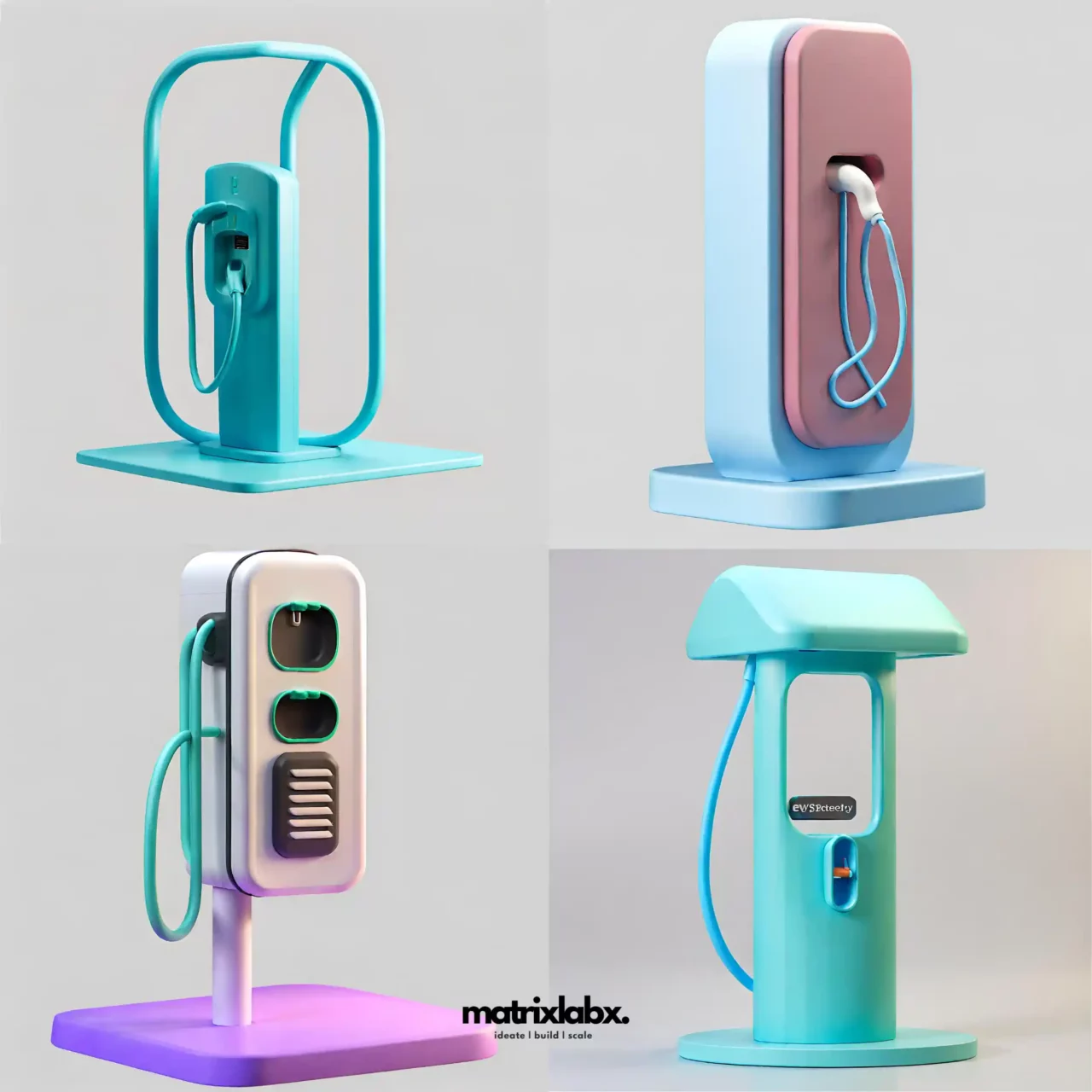 AI EV charging stations renderings
